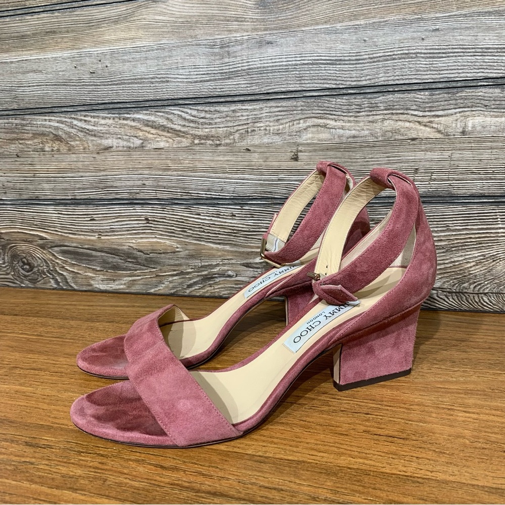 Jimmy Choo Suede Ankle Strap Wedge Heels in very good clean condition